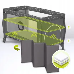 Łóżeczko turystyczne, kojec LIONELO SVEN PLUS Grey Łóżeczko turystyczne, kojec LIONELO SVEN PLUS Grey