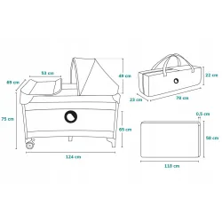 Łóżeczko turystyczne, kojec LIONELO SVEN PLUS Grey Łóżeczko turystyczne, kojec LIONELO SVEN PLUS Grey