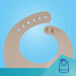 Canpol Babies silikonowy śliniak z kieszonka 51/030 CREME Canpol Babies silikonowy śliniak z kieszonka 51/030 CREME