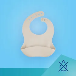 Canpol Babies silikonowy śliniak z kieszonka 51/030 CREME Canpol Babies silikonowy śliniak z kieszonka 51/030 CREME