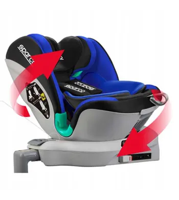 FOTELIK OBROTOWY 360 iSIZE 40-135CM Sparco Sk6000 czarno-szary