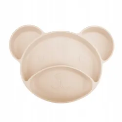 CANPOL silikonowy TRÓJDZIELNY talerzyk z przyssawką MIŚ 51/401_crem