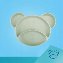 CANPOL silikonowy TRÓJDZIELNY talerzyk z przyssawką MIŚ 51/401_crem