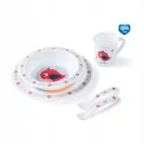 CANPOL zestaw kubeczek talerzyk sztućce miseczka 4/401 czerwony