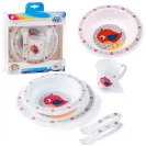 CANPOL zestaw kubeczek talerzyk sztućce miseczka 4/401 czerwony