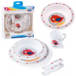 CANPOL zestaw kubeczek talerzyk sztućce miseczka 4/401 czerwony CANPOL zestaw kubeczek talerzyk sztućce miseczka 4/401 czerwony