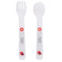 CANPOL zestaw kubeczek talerzyk sztućce miseczka 4/401 czerwony