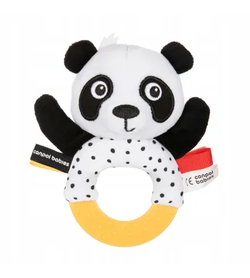 Canpol Sensoryczna zabawka z gryzakiem i grzechotką PANDA 68/086