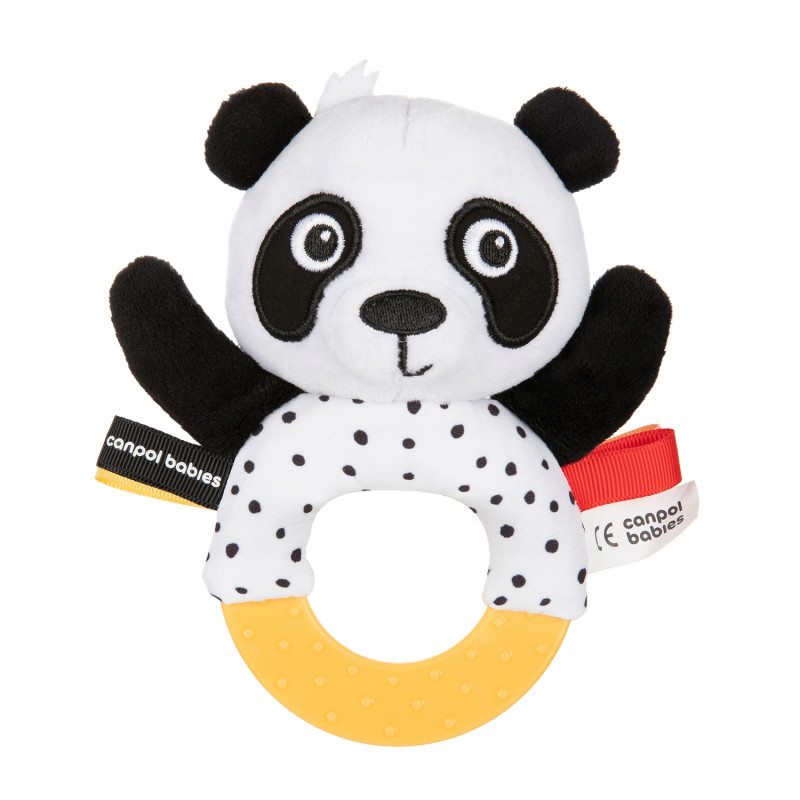 Canpol Sensoryczna zabawka z gryzakiem i grzechotką PANDA 68/086