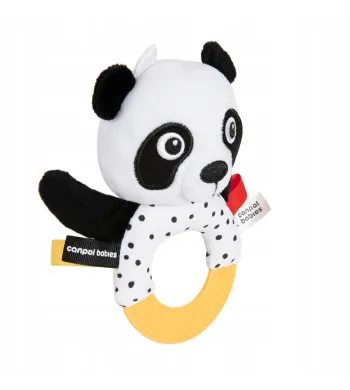Canpol Sensoryczna zabawka z gryzakiem i grzechotką PANDA 68/086