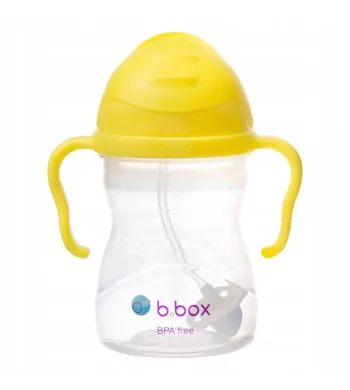 B.BOX BIDON KUBEK Z OBCIĄŻONĄ SŁOMKĄ RURKĄ DLA DZIECI 240ml cytrynowy