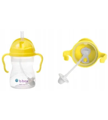 B.BOX BIDON KUBEK Z OBCIĄŻONĄ SŁOMKĄ RURKĄ DLA DZIECI 240ml cytrynowy