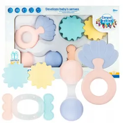 CANPOL BABIES zestaw pierwszych grzechotek PASTEL super lekkie 79/401
