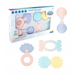 CANPOL BABIES zestaw pierwszych grzechotek PASTEL super lekkie 79/401