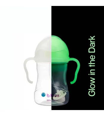 B.BOX BIDON KUBEK Z OBCIĄŻONĄ SŁOMKĄ RURKĄ DLA DZIECI 240ml Glow
