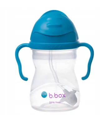 B.BOX BIDON KUBEK Z OBCIĄŻONĄ SŁOMKĄ RURKĄ DLA DZIECI 240ml kobaltowy