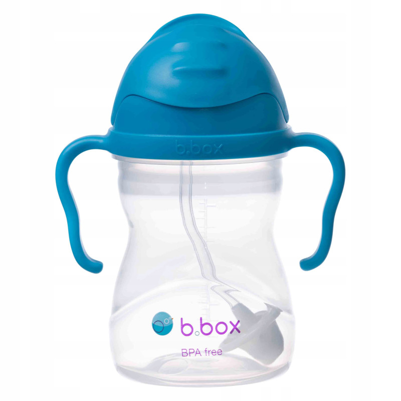 B.BOX BIDON KUBEK Z OBCIĄŻONĄ SŁOMKĄ RURKĄ DLA DZIECI 240ml kobaltowy