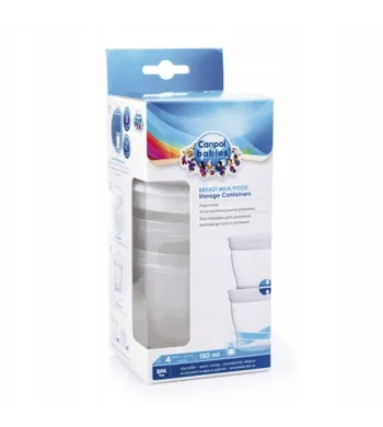 CANPOL Pojemnik do przechowywania pokarmu 180 ml. 4 szt. 12/204