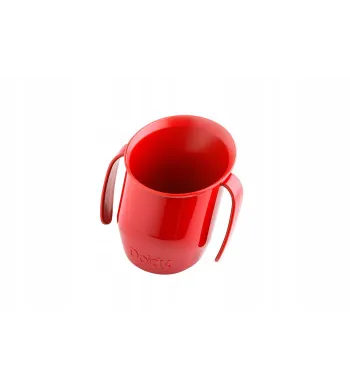 DOIDY CUP KUBEK KRZYWY POCHYŁY KUBECZEK DO NAUKI PICIA  200ml  czerwony