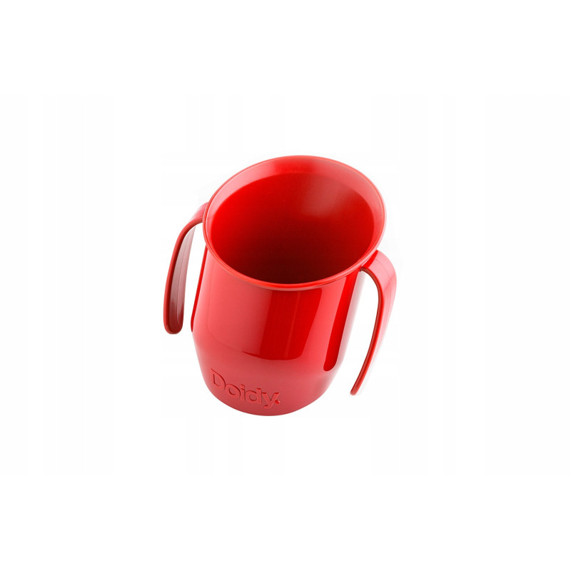 DOIDY CUP KUBEK KRZYWY POCHYŁY KUBECZEK DO NAUKI PICIA  200ml  czerwony