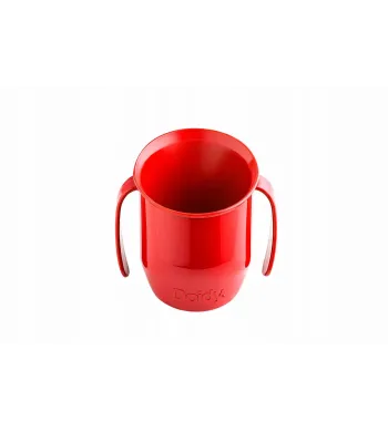 DOIDY CUP KUBEK KRZYWY POCHYŁY KUBECZEK DO NAUKI PICIA  200ml  czerwony