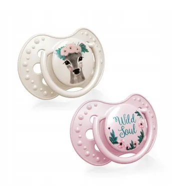 LOVI Smoczek Silik 2szt WILD SOUL GIRL 0-3m 22/882