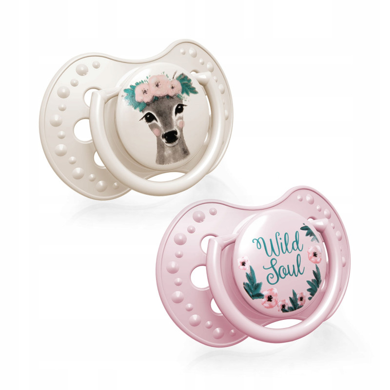 LOVI Smoczek Silik 2szt WILD SOUL GIRL 0-3m 22/882