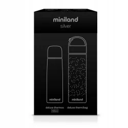 Termos na napoje Miniland 0,5 l srebrny + etui izotermiczne