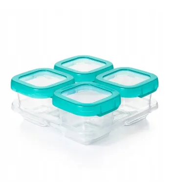 OXO  pojemniki do zamrażania żywności 4 x 190 ml Teal