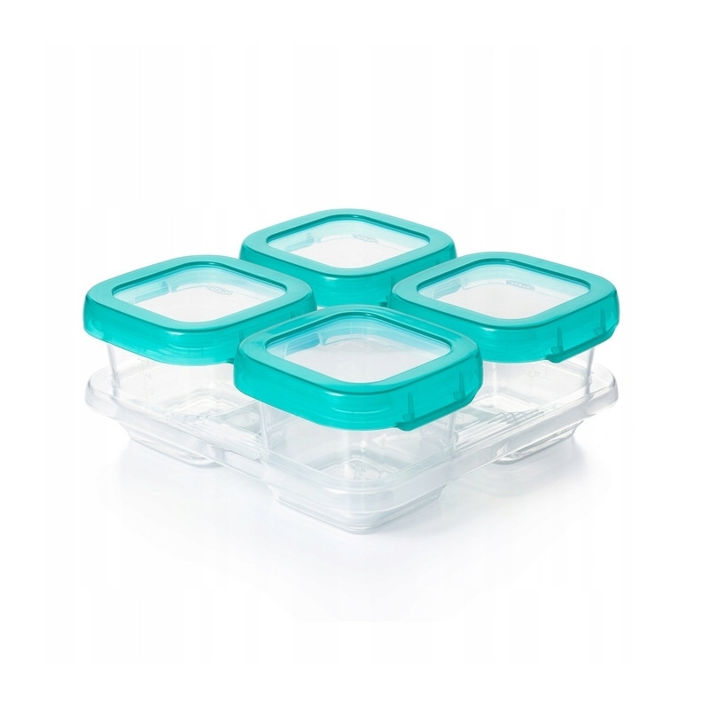 OXO  pojemniki do zamrażania żywności 4 x 190 ml Teal