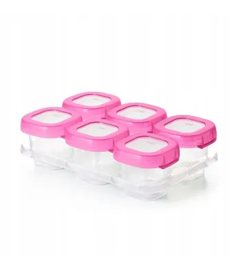 OXO Tot Pojemniki do Zamrażania Żywności Pink 6 szt