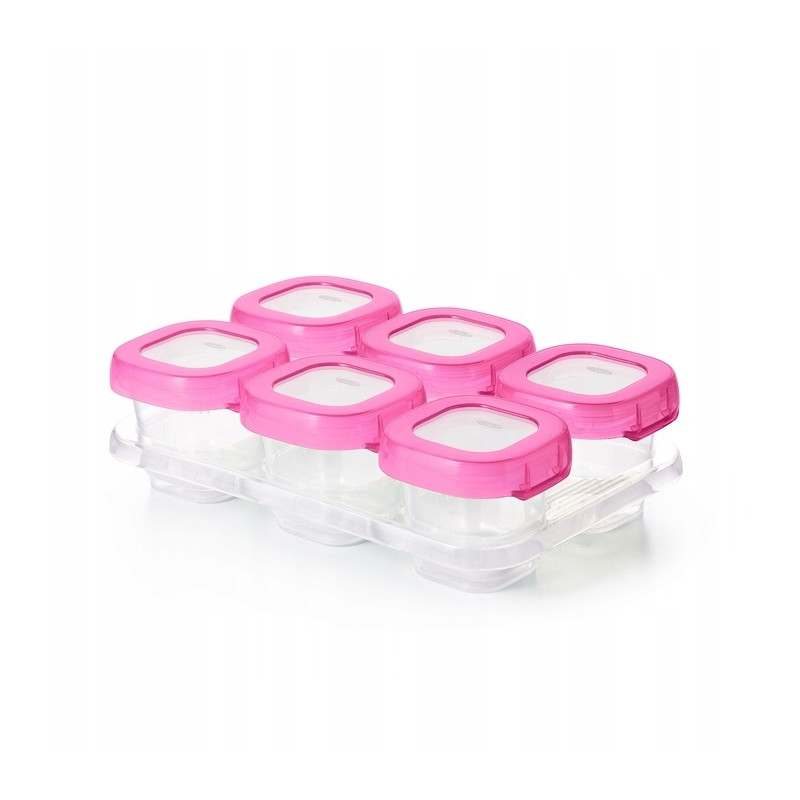 OXO Tot Pojemniki do Zamrażania Żywności Pink 6 szt