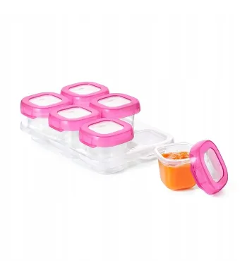 OXO Tot Pojemniki do Zamrażania Żywności Pink 6 szt