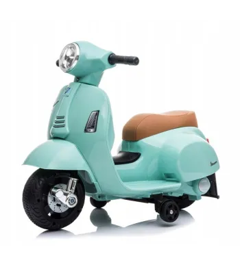 Jeździk dla dziecka Skuter Vespa na akumulator z oparciem Miętowy
