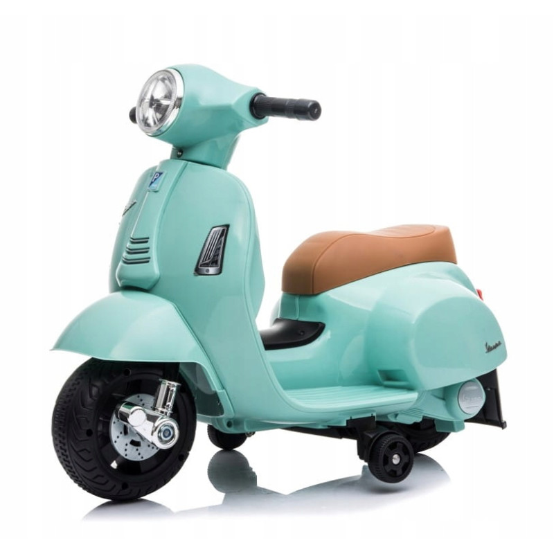 Jeździk dla dziecka Skuter Vespa na akumulator z oparciem Miętowy