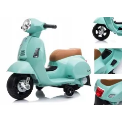 Jeździk dla dziecka Skuter Vespa na akumulator z oparciem Miętowy Jeździk dla dziecka Skuter Vespa na akumulator z oparciem Miętowy