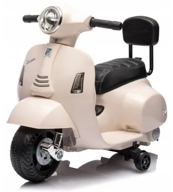 Jeździk dla dziecka Skuter Vespa na akumulator z oparciem biały