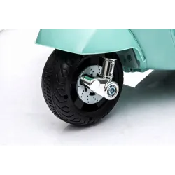 Jeździk dla dziecka Skuter Vespa na akumulator z oparciem Miętowy Jeździk dla dziecka Skuter Vespa na akumulator z oparciem Miętowy