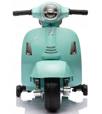 Jeździk dla dziecka Skuter Vespa na akumulator z oparciem turkus