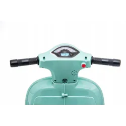 Jeździk dla dziecka Skuter Vespa na akumulator z oparciem Miętowy Jeździk dla dziecka Skuter Vespa na akumulator z oparciem Miętowy