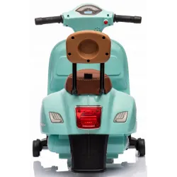 Jeździk dla dziecka Skuter Vespa na akumulator z oparciem turkus