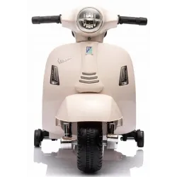 Jeździk dla dziecka Skuter Vespa na akumulator z oparciem biały Jeździk dla dziecka Skuter Vespa na akumulator z oparciem biały