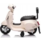 Jeździk dla dziecka Skuter Vespa na akumulator z oparciem biały