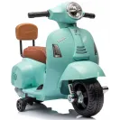 Jeździk dla dziecka Skuter Vespa na akumulator z oparciem turkus