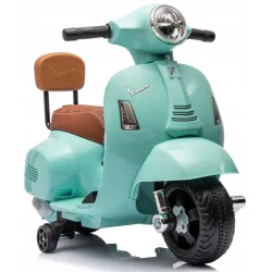 Jeździk dla dziecka Skuter Vespa na akumulator z oparciem turkus