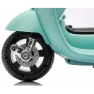Jeździk dla dziecka Skuter Vespa na akumulator z oparciem turkus