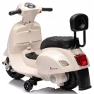 Jeździk dla dziecka Skuter Vespa na akumulator z oparciem biały