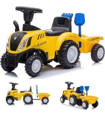 SUN BABY JEŹDZIK TRAKTOR DLA DZIECI XXL NEW HOLLAND + PRZECZYPA Yellow