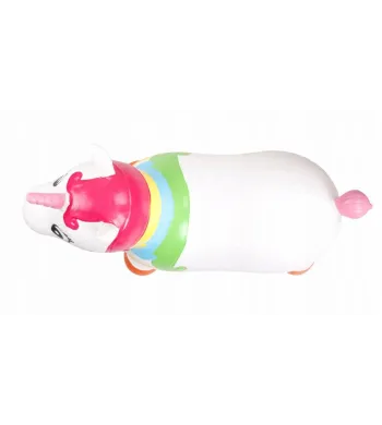 SUN BABY gumowy skoczek  + pompka jednorożec 60cm biały z kolorem