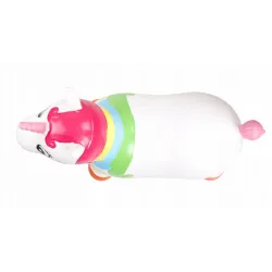 SUN BABY gumowy skoczek  + pompka jednorożec 60cm biały z kolorem